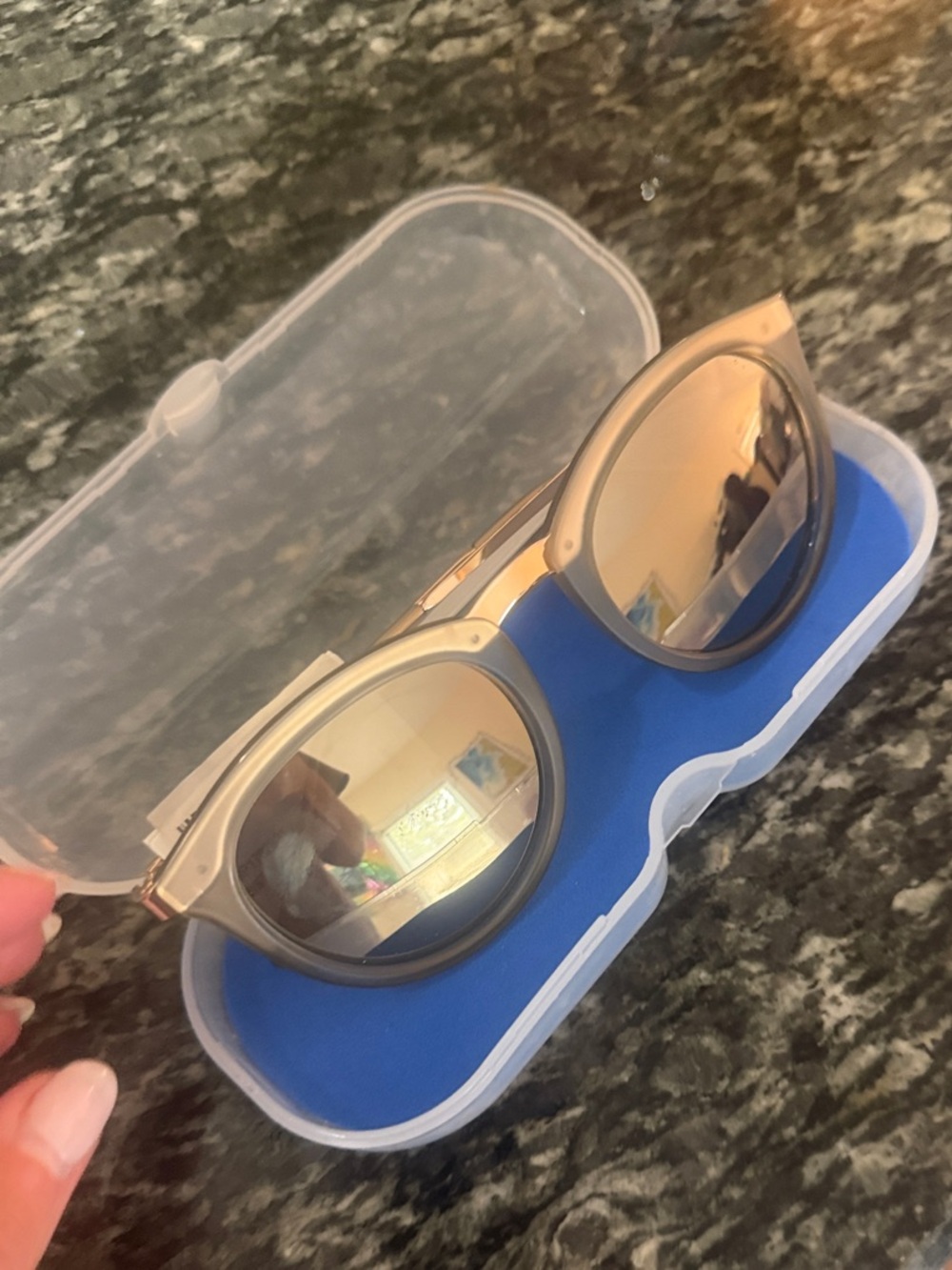 Le Specs Gold Frame Sunglasses with Mirrored Lenses
